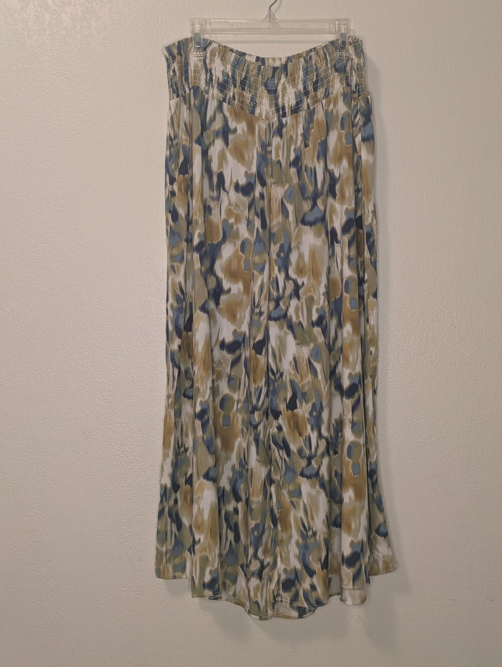 Vince Camuto Lake Breeze Smocked-Waist Wide- Leg Pants